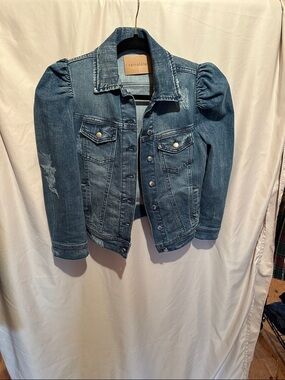 Retrofete Distressed puff sleeve Denim Jacket